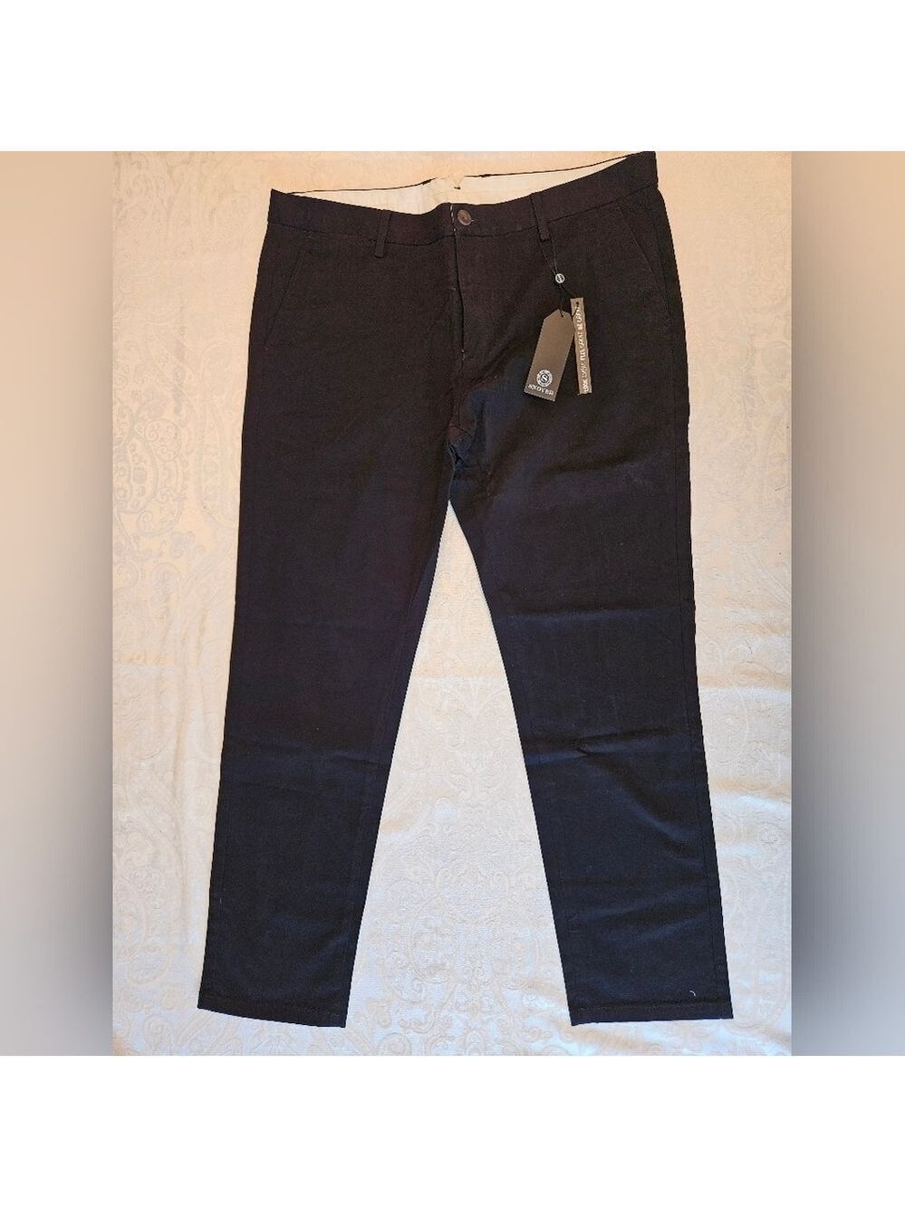 Classic Men's Cotton Black Chino Pants, Size 38, Snover, NWT